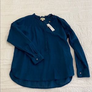 J. Crew cotton long sleeve blue shirt